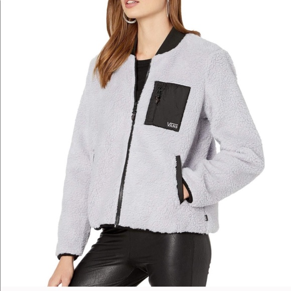 Vans Jackets \u0026 Coats | Vans Misty Fog Sherpa Jacket Size Large | Color: Silver/White | Size: L | Mylittlepopshop's Closet